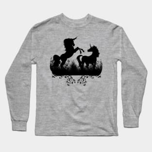 Wonderful unicorn playing in the night Long Sleeve T-Shirt